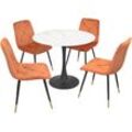 Sitzgruppe HOFMANN LIVING AND MORE, orange (terra), B:45cm H:85cm T:54cm, Polyester, Sitzmöbel-Sets, Esszimmer-Set Essgruppe