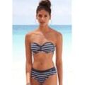 Bügel-Bandeau-Bikini LASCANA Gr. 34, Cup E, blau (marine, weiß) Damen Bikini-Sets mit Trägervarianten