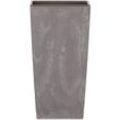 Maceta alta 16,3 l Prosperplast Urbi Square Effect de plástico con depósito en color Gris claro, 42 (alto) x 22 (ancho) x 22 (profundo) cms