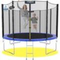 Trampolin Outdoor salto - Kindertrampolin Gartentrampolin Set mit Leiter, Netz, Randpolster, usa Sprungtuch Blau ø 335 cm - Kinetic Sports