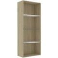 Bücherregal 4 Fächer Weiß Sonoma-Eiche 60x30x151,5Holzwerkstoff Vidaxl Mehrfarbig