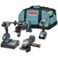 MAKITA Akku-Kombo-Kit 18V (DDF486+DTD153+DGA504+DJR187) / 5,0 Ah, 2 Akkus + Ladegerät in Transporttasche - DLX4157TX1