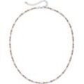 Collier FIRETTI "Schmuck Geschenk Silber 925 Halsschmuck Halskette Tenniskette Glitzer" Halsketten Gr. Silber 925 (Sterlingsilber), Länge: 43 cm Breite: 2,4 mm, bunt (silberfarben, rot, champagner, rose, lila, grün) Damen Colliers mit Zirkonia (synth.)