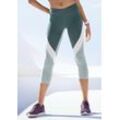 LASCANA ACTIVE Caprihose grün Gr. XS (32/34) für Damen. Mit Logodrucke. Figurbetont. Nachhaltig.