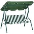 Outsunny Hollywoodschaukel mit verstellbarem Sonnendach grün 170L x 110B x 153H cm