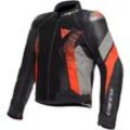Dainese Super Rider 2 Absolute, Leder-Textiljacke wasserdicht Schwarz/Grau/Neon-Rot 52 male