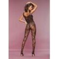 PETITE FLEUR GOLD Bodystocking-Ouvert schwarz Gr. - (32/46) für Damen. Elastisch