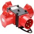 Stromverteiler Baustromverteiler Verteiler cee Kraftstrom IP44 für Baustelle 3 x cee 400V / 32A Steckdose 5P - Tolletour