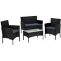 Stilista - Lounge Set 4tlg. Polyrattan schwarz