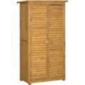 Outsunny - Gartenschrank Holz Geräteschuppen Geräteschrank Werkzeugschrank Gartenhaus Holzhütte Pultdach Lamellentüren Tannenholz Natur 87 x 46,5 x