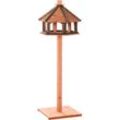 Vogelhaus hölzerner Vogelvilla Futterhaus Vogelständer Vogel-Tischvogelhaus Spielstand mit wasserfestem Dach für den Aussenbereich Natur Ø52 x 130H