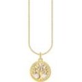 Kette mit Anhänger THOMAS SABO "Tree-of-Love-Anhänger, KE2220-007-21-L45V, KE2220-427-39-L45V" Gr. 45, gold (gelbgoldfarben), Halsketten, Damen, 45, Silber 925 (Sterlingsilber)