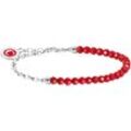 Charm-Armband THOMAS SABO "imit. Malachit oder imit.Korelle, A2130-007-10-L19v, A2130-140-6-L19V" Gr. 19, bunt (silberfarben, rot, rot), Armbänder, Damen, 19, Silber 925 (Sterlingsilber), mit imit. Koralle oder imit. Malachit