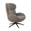 Relaxsessel FLEXLUX "Haze, TV-Sessel, Fernsehsessel, Polstersessel", braun (latte), B:70cm H:104cm T:79cm, 100% Polyester, Sessel, Rückenteilverstellung, drehbar, Fuß schwarz