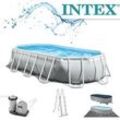 Intex Frame Pool Komplettset Set Prism Oval 503 x 274 x 122 cm