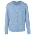 Twinset aus 100% Schurwolle-Pure Tasmanian Wool Peter Hahn blau