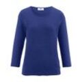 Rundhals-Pullover aus 100% Baumwolle Supima Peter Hahn blau