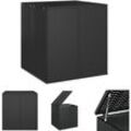 The Living Store - Garten-Kissenbox pe Rattan 100x97,5x104 cm Schwarz - Gartenboxen - Schwarz