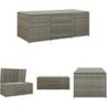 Gartenbox Poly Rattan 180x90x70 cm Grau - Gartenboxen - Grau - The Living Store