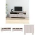 TV-Schrank hamar Weiß 106x40x40 cm Massivholz Kiefer - TV-Möbel - Weiß - The Living Store