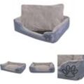 Abcrital - The Living Store Hundebett mit gepolstertem Kissen Größe m Grau - Hundebetten - Grau