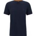BOSS Orange T-Shirt, Baumwolle, Logo-Stickerei, für Herren, blau, S