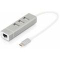 Assmann Electronic Components Digitus USB2.0 3-Port hub & Fast Ethernet LAN-Adapter mit Typ-C Anschluss (DA-70253)