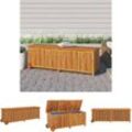 Gartentruhe mit Rollen 150x50x58 cm Massivholz Akazie - Gartenboxen - Braun - The Living Store