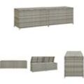 Gartenbox Poly Rattan 200x50x60 cm Grau - Gartenboxen - Grau - The Living Store