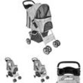 The Living Store - Haustier-Buggy Hund/Katze Klappbarer Reisewagen Grau - Pet-Stroller - Grau