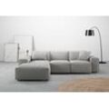 Ecksofa ANDAS "Glimminge L-Form auch in Breitcord, Feincord + Easy care-Bezug", grau (light grau), B:264cm H:71cm T:191cm, 100% Polyester, Sofas, Breite 264, Zierkissen