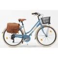 Cityrad "Citybike 605 Alu Lady" Gr. 46, blau (blau, blau), VENICE - I LOVE ITALY, Fahrräder, 46cm, 28 Zoll (71,12cm), für Damen, Kettenschaltung