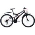 Mountainbike KS CYCLING "Topeka" Gr. 48, grau (grau, rot, schwarz), Fahrräder, 48cm, 26 Zoll (66,04cm), für Damen und Herren, Kettenschaltung