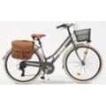 Cityrad "Citybike 605 Alu Lady" Gr. 46, grau (grau, grau), VENICE - I LOVE ITALY, Fahrräder, 46cm, 28 Zoll (71,12cm), für Damen, Kettenschaltung