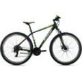 Mountainbike KS CYCLING "Morzine" Gr. 48, schwarz (schwarz, grün, schwarz), Fahrräder, 48cm, 29 Zoll (73,66cm), für Herren, Kettenschaltung