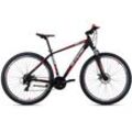 Mountainbike KS CYCLING "Morzine" Gr. 48, schwarz (schwarz, rot, schwarz), Fahrräder, 48cm, 29 Zoll (73,66cm), für Herren, Kettenschaltung