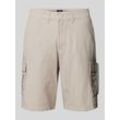 Regular Fit Leinenshorts mit Cargotaschen