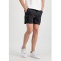 Sweatshorts ALPHA INDUSTRIES "Alpha Industries Men - Shorts Nylon Cargo Jogger Short", Herren, Gr. S, Normalgrößen, schwarz, Obermaterial: 100% Polyester, Hosen