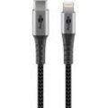 goobay Lightning/USB C Kabel 0,5 m grau, schwarz, 1 St.