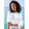 Sweatshirt VENICE BEACH Gr. 32/34, weiß Damen Sweatshirts mit großer Logostickerei, sportlich-casual