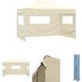 The Living Store - Faltzelt mit 3 Seitenteilen 3x4,5 m Creme - Pavillons & Partyzelte - Creme