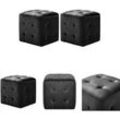 The Living Store Pouf 2 Stk. Schwarz 30x30x30 cm Samtstoff - Polsterhocker