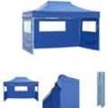 The Living Store - Faltzelt mit 3 Seitenteilen 3x4,5 m Blau - Pavillons & Partyzelte - Blau