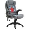 Vinsetto Massagesessel Chefsessel mit Massagefunktion höhenverstellbarer Drehstuhl ergonomischer Gamingstuhl Bürostuhl massage Grau 67 x 74 x 116–126