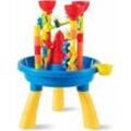 COSTWAY 2-in-1 Sand- und Wasserspieltisch, Sandkastentisch fuer Kinder, Kinderspieltisch, Strandspielzeug-Set, Sandkasten Spielzeug fuer den Innen