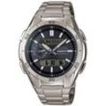 Funkchronograph CASIO FUNK "WVA-M650TD-1AER", silber (titansilberfarben), Armbanduhren, Herren, Solaruhr, Armbanduhr, Herren, digital, Stoppfunktion