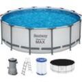 Poolset Steel Pro Max 427 hellgrau - Bestway