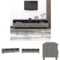 TV-Schrank hamar Hellgrau 158x40x40 cm Massivholz Kiefer - TV-Möbel - Grau - The Living Store