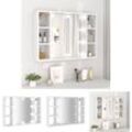 The Living Store Spiegelschrank mit led Weiß 76x15x55 cm - Badezimmerwaschtische - Weiß