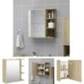 Bad-Spiegelschrank Sonoma-Eiche 62,5x20,5x64 cm Holzwerkstoff - Badezimmerwaschtische - Braun - The Living Store